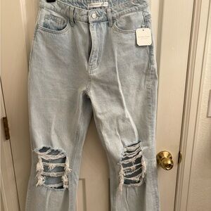 Light Blue Distressed Women's Jeans